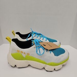 Holo Women's Vibrant Sneakers - White, Blue, and Yellow